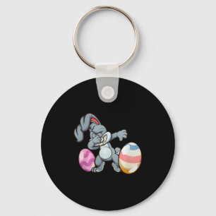Dabbing Easter Bunny Premium Tri-blend  Key Ring