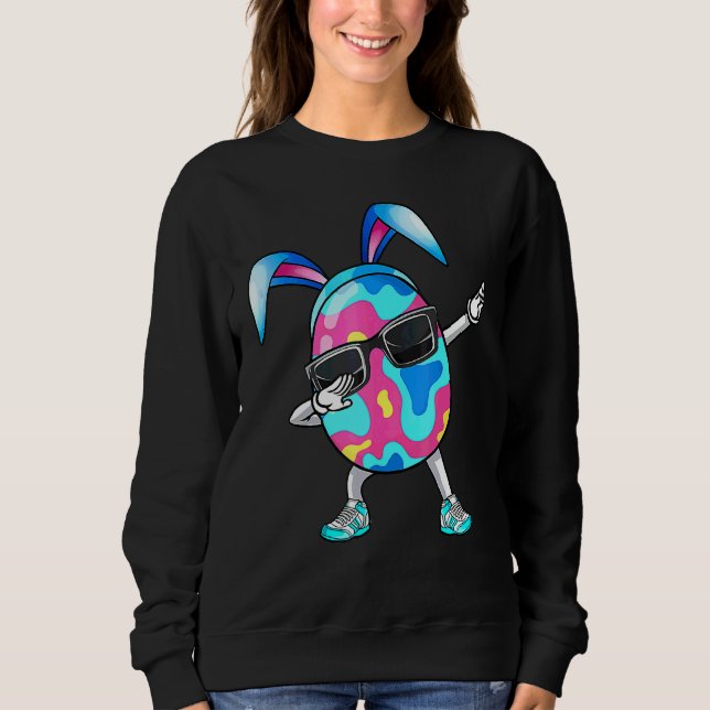 Dabbing Easter Egg Bunny Ears Easter Day Hunter Hu Sweatshirt (Front)