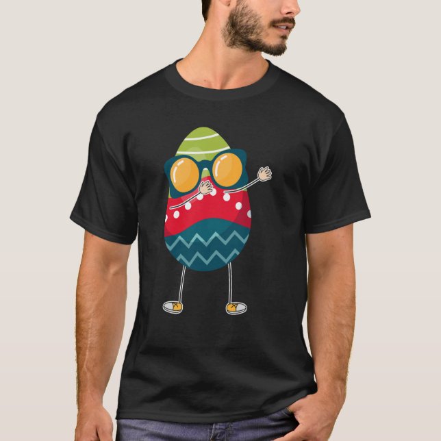 Dabbing Easter Egg Sunglasses Easter Sunday Day Ki T-Shirt (Front)