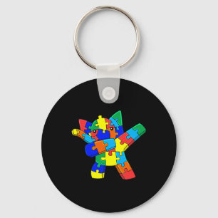 Dabbing Elephant Puzzle Pieces Autism Dab Boys Gir Key Ring