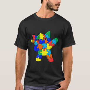 Dabbing Elephant Puzzle Pieces Autism Dab Boys Gir T-Shirt