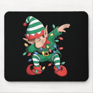 Dabbing Elf Christmas Tree Lights Matching Group X Mouse Mat