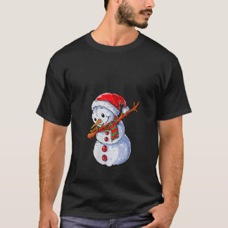 Dabbing Elf Christmas Tree Lights Xmas Family snow T-Shirt
