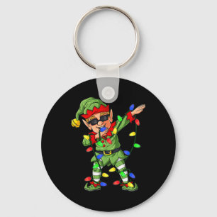 Dabbing Elf Claus Christmas Tree Lights Boys Kids  Key Ring