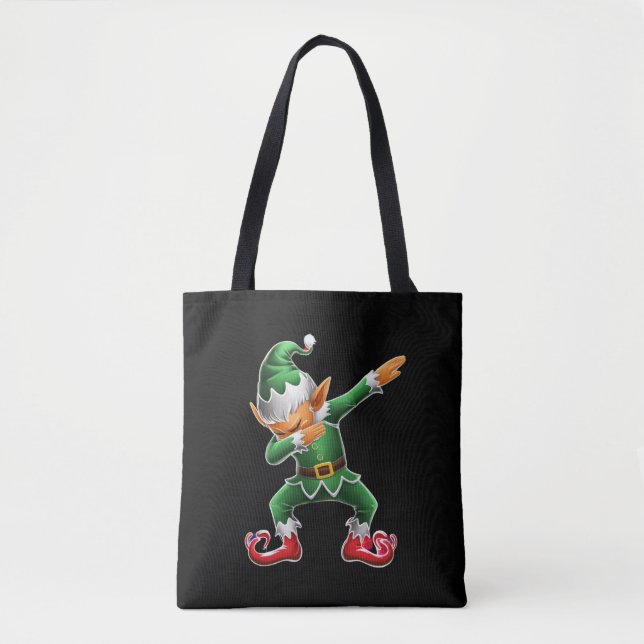 Dabbing Elf Costume Christmas Squad Xmas Tote Bag (Front)