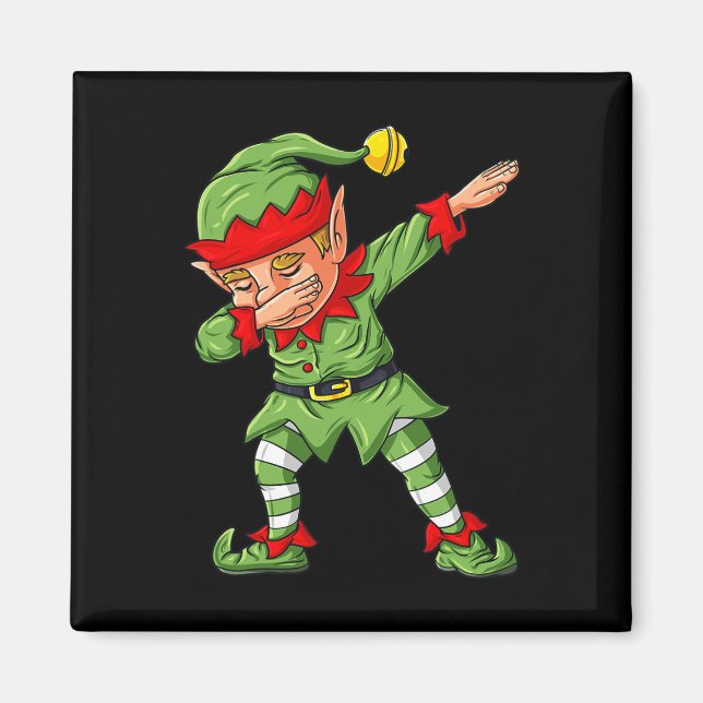 Dabbing Elf Family Matching Christmas Boys Girls K Magnet (Front)