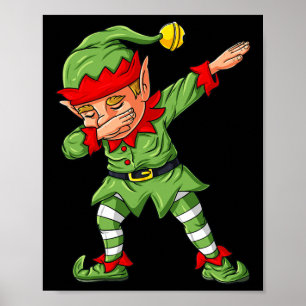 Dabbing Elf Family Matching Christmas Boys Girls K Poster