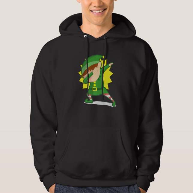 Dabbing Elf Friends  Christmas Boys Hoodie (Front)
