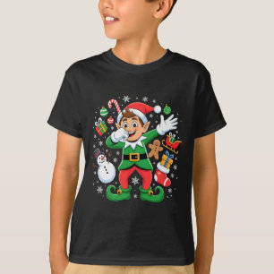Dabbing Elf Friends Xmas Boys Girls Dabbing Christ T-Shirt