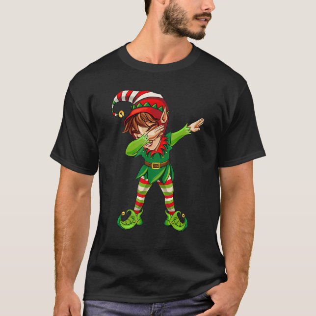 Dabbing Elf Matching Family Christmas Party Boys G T-Shirt (Front)