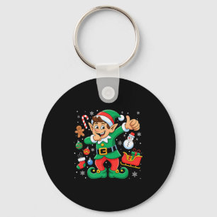 Dabbing Elf Santa Sleigh Snowman Funny Dab Xmas Pr Key Ring