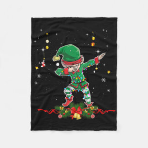 Dabbing Elf Shirt Costume Christmas Squad Men Boy Fleece Blanket