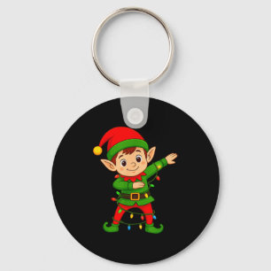 Dabbing Elf Shirt Costume Christmas Squad Men Boy Key Ring