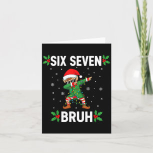 Dabbing Elf Six Seven Bruh Christmas 67 Meme Xmas  Card