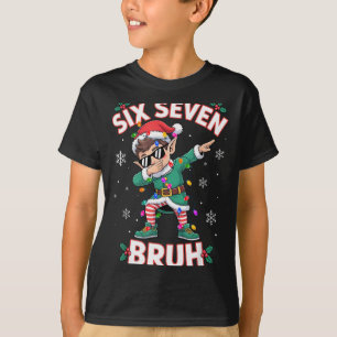 Dabbing Elf Six Seven Bruh Christmas 67 Meme Xmas T-Shirt