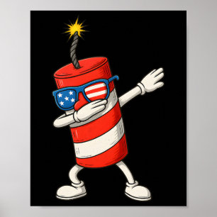Dabbing Firecracker Funny 4th Of July Boys Kids Te Poster