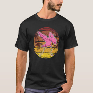 Dabbing Flamingo For Men Women Kids Animal Retro T-Shirt