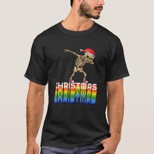 Dabbing For Boys Girls, Dabbing Skeleton Santa T-Shirt