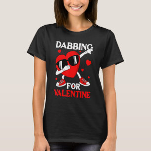 Dabbing For Valentine Heart Sunglasses Happy Valen T-Shirt