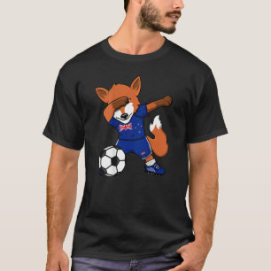 Dabbing Fox New Zealand Soccer Fans Jersey Footbal T-Shirt