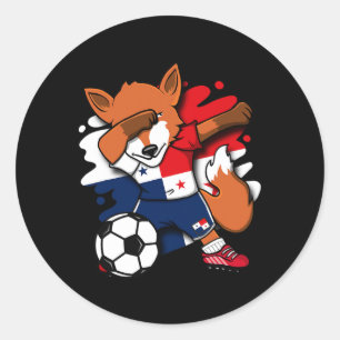 Dabbing Fox Panama Soccer Fans Jersey Panamanian F Classic Round Sticker