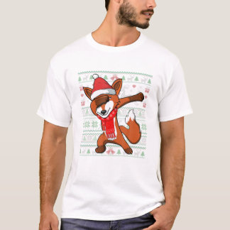 Dabbing Fox Ugly Christmas T-Shirt