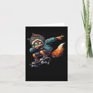 Dabbing Fox Wolf Halloween Trick Or Treat Boys Men Card