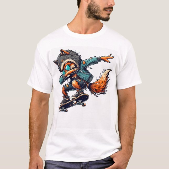 Dabbing Fox Wolf Halloween Trick Or Treat  T-Shirt (Front)