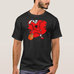 Dabbing French Bulldog Albania Basketball Fan Jers T-Shirt