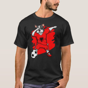 Dabbing French Bulldog Albania Soccer Fans Jersey T-Shirt