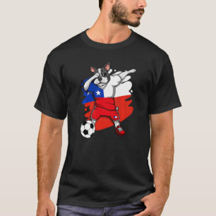 Dabbing French Bulldog Chile Soccer Fans Jersey Fo T-Shirt