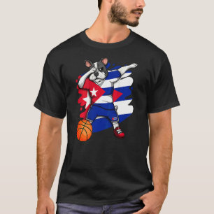 Dabbing French Bulldog Cuba Basketball Fan Jersey T-Shirt
