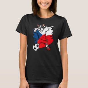 Dabbing French Bulldog Czech Republic Soccer Fans  T-Shirt