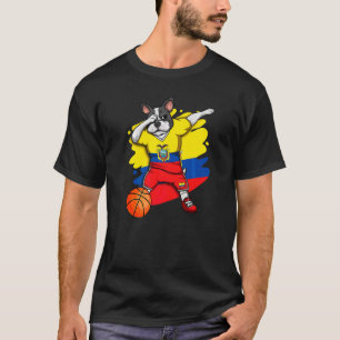Dabbing French Bulldog Ecuador Basketball Fan Jers T-Shirt