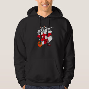 Dabbing French Bulldog England Basketball Fan Jers Hoodie