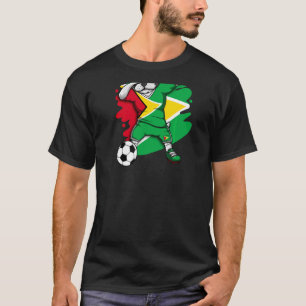 Dabbing French Bulldog Guyana Soccer Fans Jersey F T-Shirt