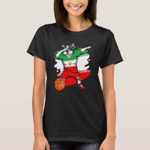 Dabbing French Bulldog Iran Basketball Fan Jersey T-Shirt