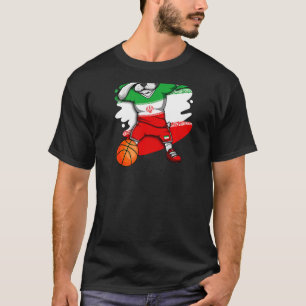 Dabbing French Bulldog Iran Basketball Fan Jersey  T-Shirt