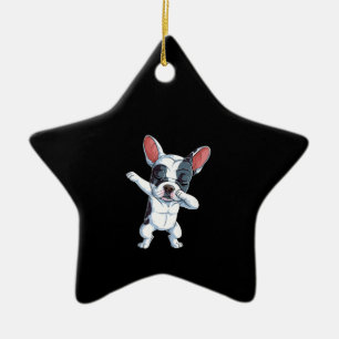 Dabbing French Bulldog Kids Boys Dog Lover Ceramic Tree Decoration