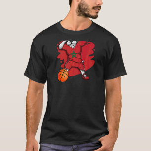 Dabbing French Bulldog Morocco Basketball Fan Jers T-Shirt