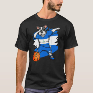 Dabbing French Bulldog Nicaragua Basketball Fan Je T-Shirt