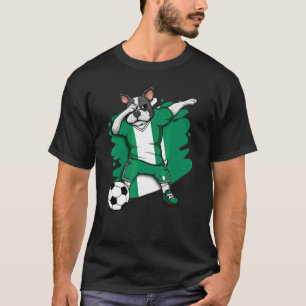 Dabbing French Bulldog Nigeria Soccer Fans Jersey  T-Shirt