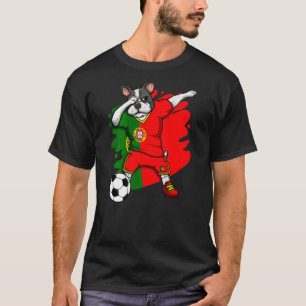 Dabbing French Bulldog Portugal Soccer Fans Jersey T-Shirt
