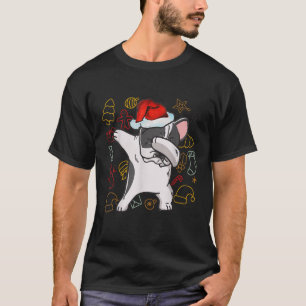 Dabbing French Bulldog Santa Christmas Gifts Kids  T-Shirt