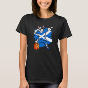 Dabbing French Bulldog Scotland Basketball Fan Jer T-Shirt