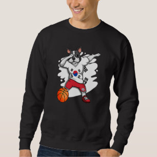 Dabbing French Bulldog South Korea Basketball Fan Sweatshirt