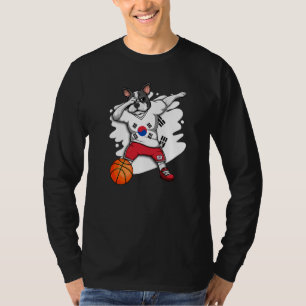 Dabbing French Bulldog South Korea Basketball Fan T-Shirt