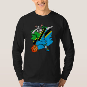 Dabbing French Bulldog Tanzania Basketball Fan Jer T-Shirt