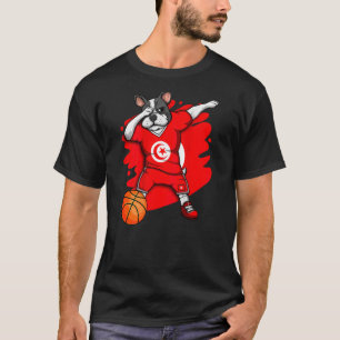 Dabbing French Bulldog Tunisia Basketball Fan Jers T-Shirt