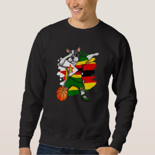 Dabbing French Bulldog Zimbabwe Basketball Fan Jer Sweatshirt